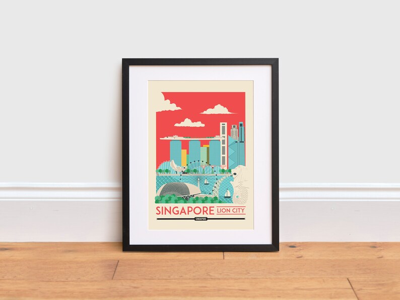 Singapore Print Singapore Poster Singapore Wall Art Print Etsy