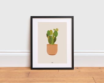 Bunny Ears Cactus Illustration - Indoor plant | Cactus Print | Plant Poster