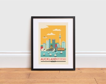 Auckland Print - Auckland Poster - New Zealand Poster | Travel Poster