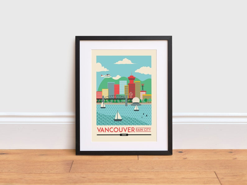 Vancouver Print Vancouver City Poster Vancouver Skyline Etsy UK
