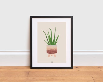 Aloe Vera Illustration - Indoor plant | House Plant Print | Plant Poster