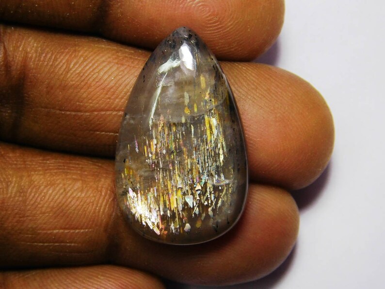 R-3247 Rainbow lattice sunstone gemstone Moonstone sunstone loose stone Natural Sunstone Moonstone Sun stone moonstone cabochon 19 Cts