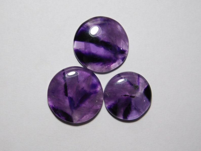 Amethyst Loose Stone For Jewelry 03 Pcs Natural Purple Amethyst Gemstone 69 Cts R-8636 Top Quality Amethyst Lace Agate Cabochon