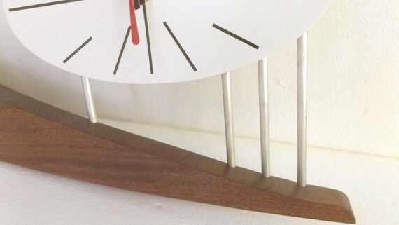 MID-CENTURY DANISH MODERN Boomerang Wall Clock Belart style