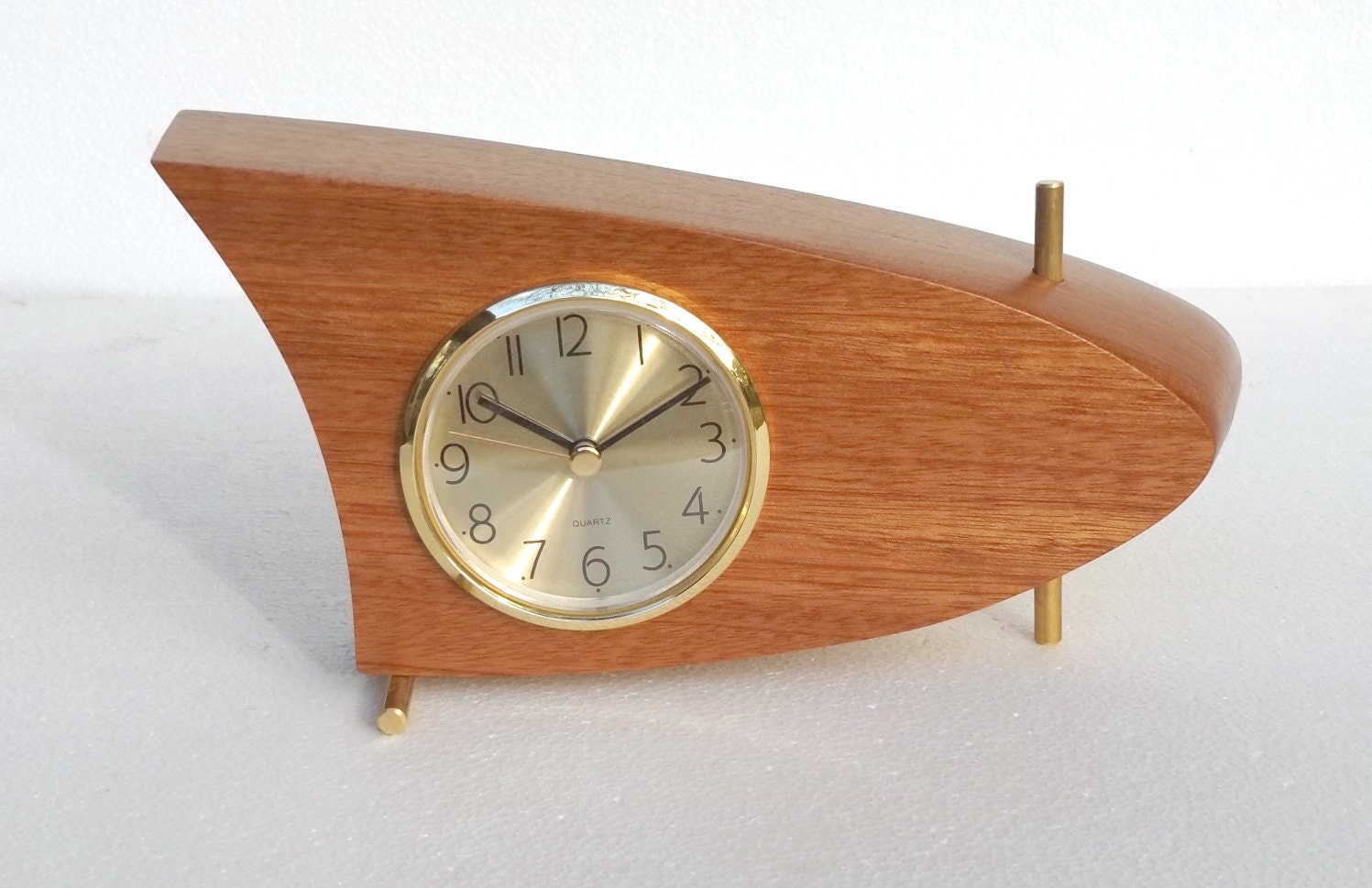 Danish Modern Clock Mid Century Clock Table Clock Mahogany Etsy