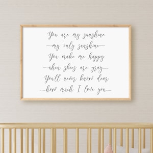 You Are My Sunshine Printable, Digital Instant Download Printable Wall Art