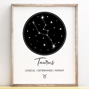 Taurus Constellation Art druckbare, Astrologie Wandkunst, Taurus druckbare, digitale Sofort Download druckbare Wandkunst