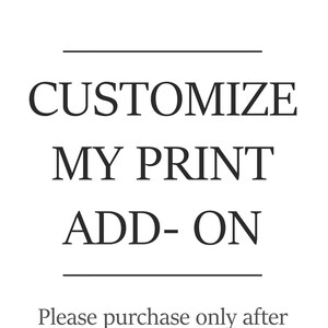 Customize My Print Add On, Customization Add On