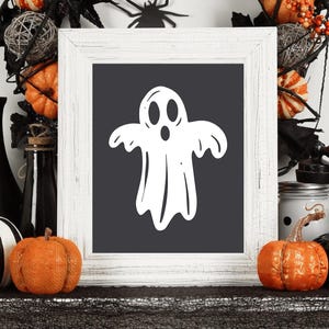 Afdrukbare spook, moderne Halloween digitale instant download afdrukbare muurkunst