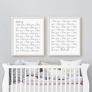 Darling I Love You Print Set, Zestaw 2 Wydruków, Kocham Cię Kocham Cię Kocham Cię, Minimalistyczny Cyfrowy Natychmiastowy Pobieralny Wydrukowany Wall Art