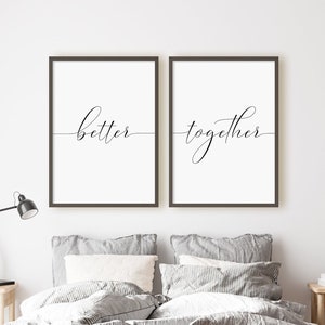 Better Together Print, Set Of 2 Prints, Minimalist Instant Download Printable Wall Art