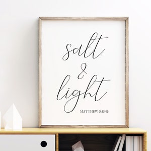 Salt And Light Printable, Matthew 5:13-16, Digital Instant Download Printable Wall Art