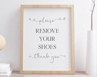 Please Remove Your Shoes Thank You Printable, Entryway Printable Sign, Digital Instant Download Printable Wall Art