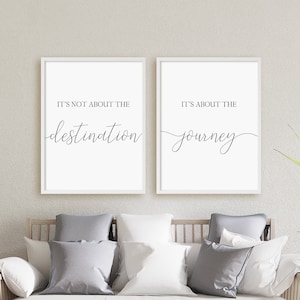 It&#39;s Not About The Destination It&#39;s About The Journey Print Set, Set Of 2 Prints, Minimalist Digital Instant Download Printable Wall Art