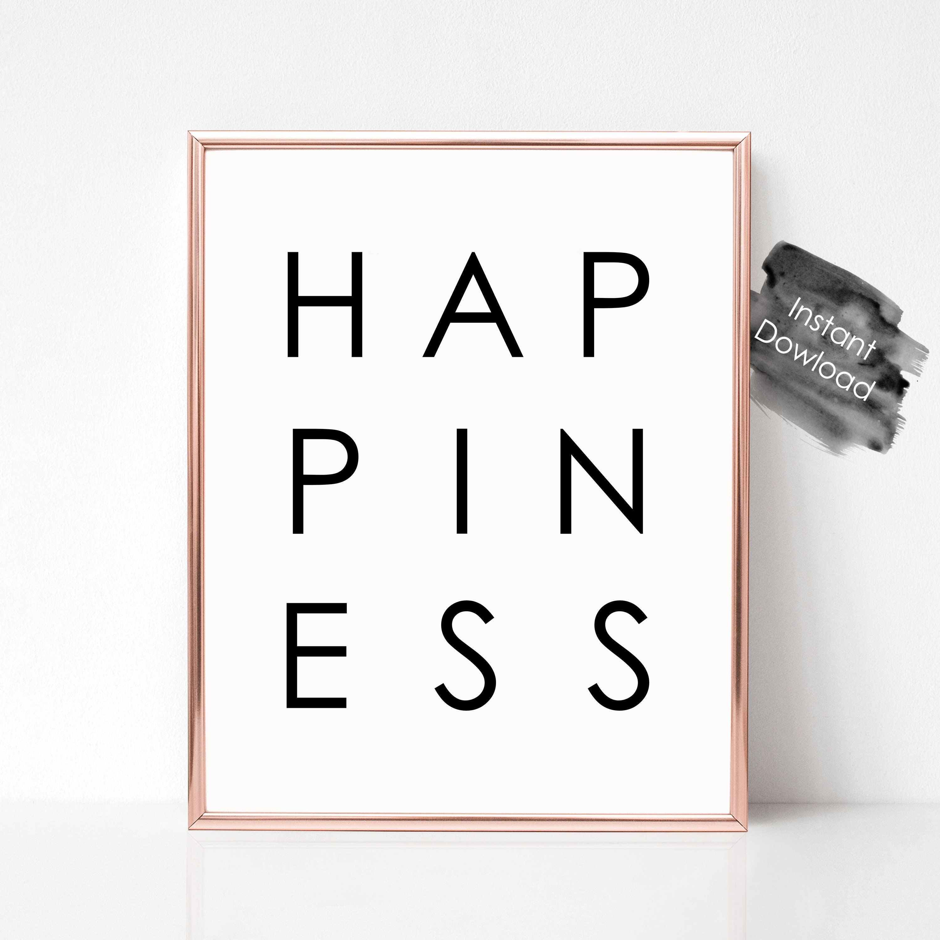 Happiness Printable Wall Art Instant Download Etsy
