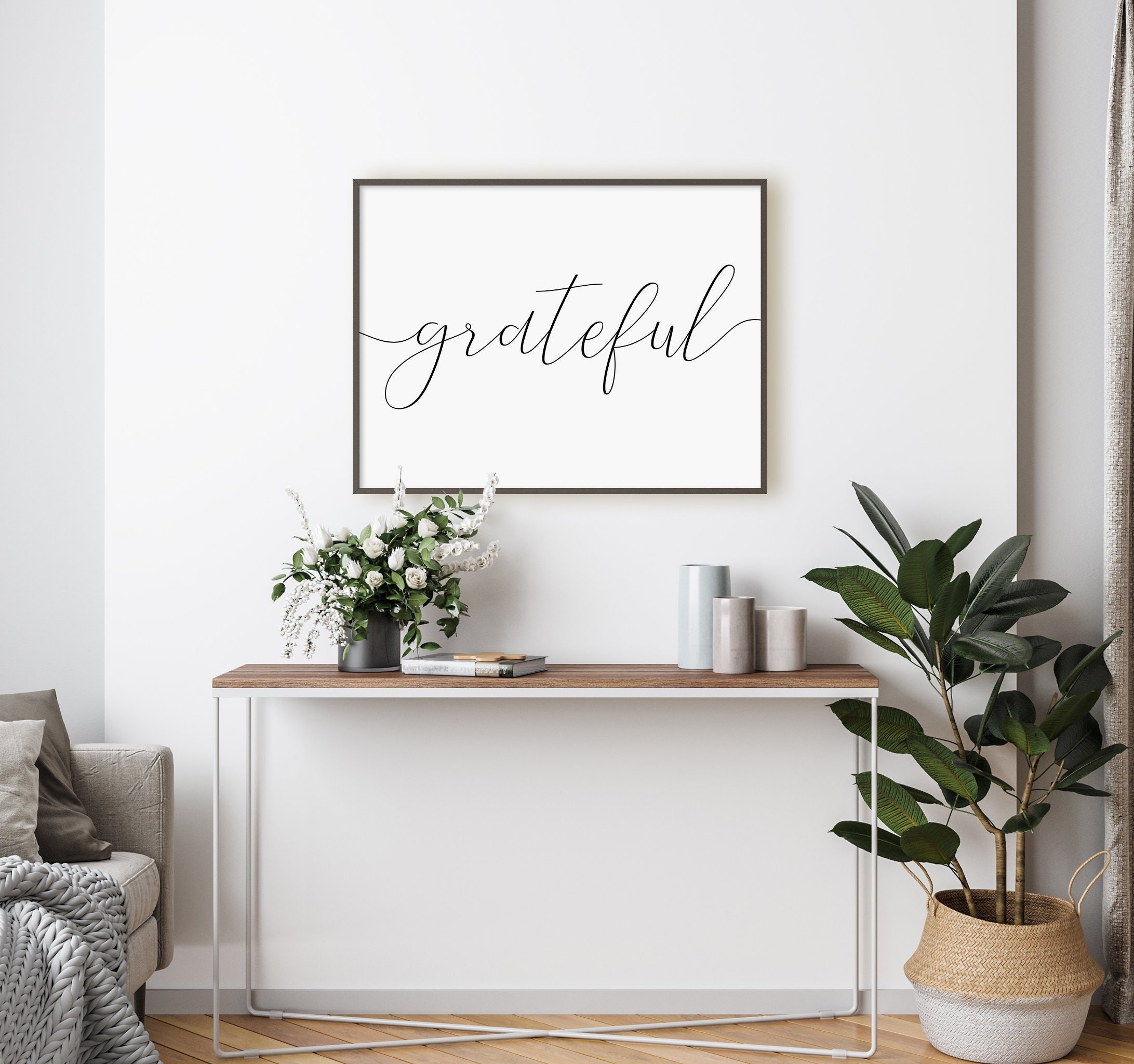 Grateful Print, Digital Instant Download Printable Horizontal Wall Art