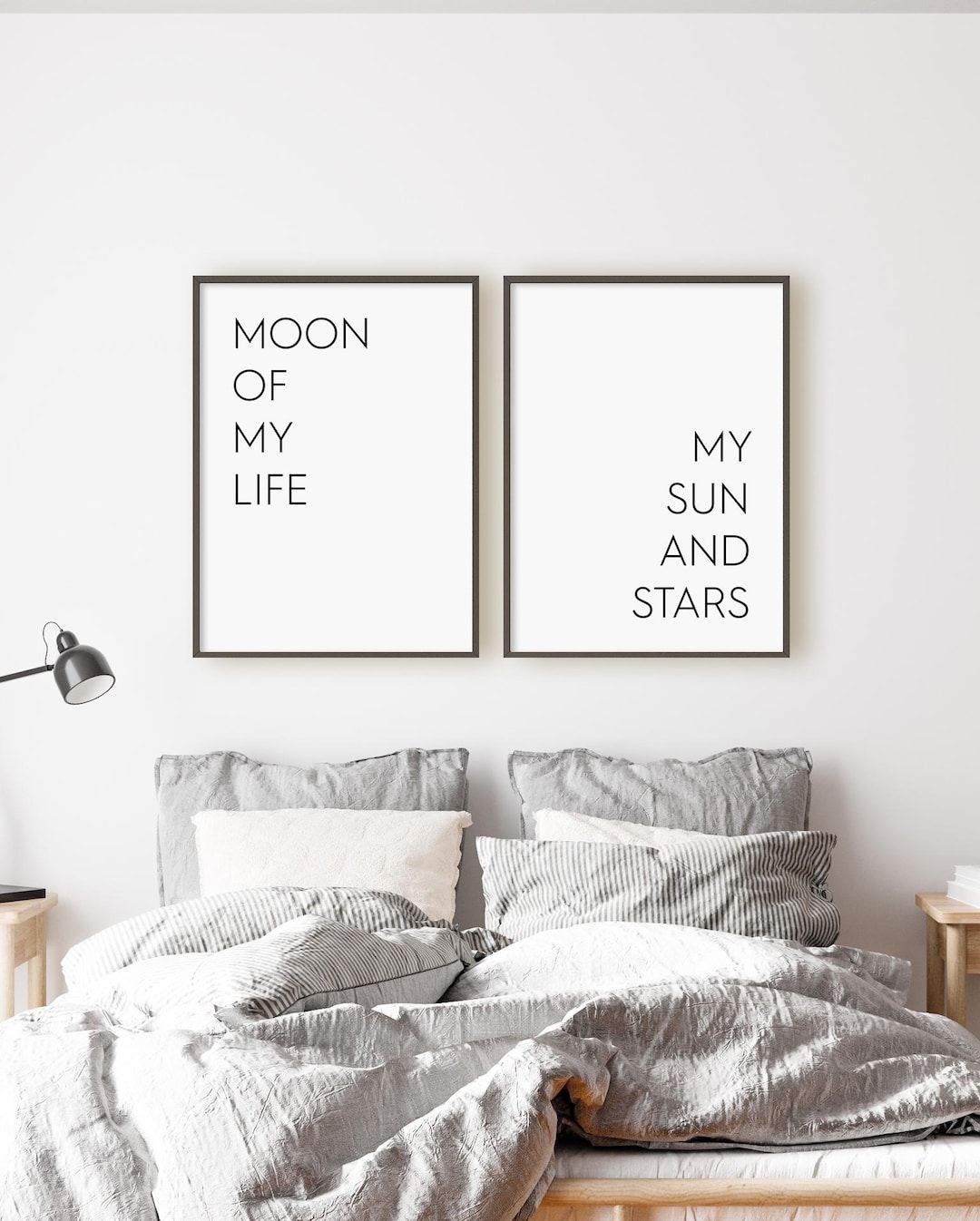 Moon of My Life My Sun and Stars Print Set, Set of 2 Prints, Above Bed ...