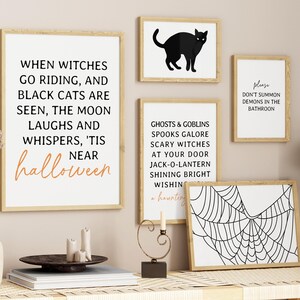 Set Of 20 Halloween Printables, Halloween Bundle Collection, Halloween Prints Set, Modern Digital Instant Download Printable Wall Art