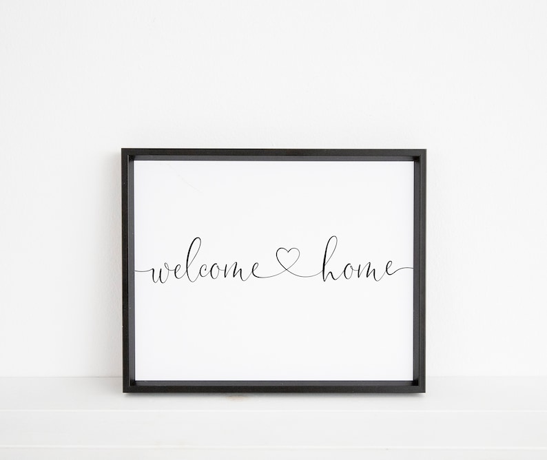 Welcome Home Printable Heart Printable Landscape Minimalist - Etsy