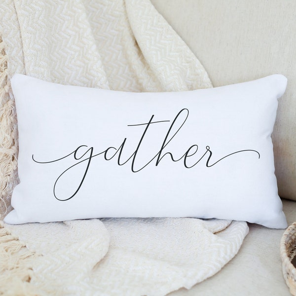 Gather Pillow, Thanksgiving Pillow, Fall Decorative Pillow