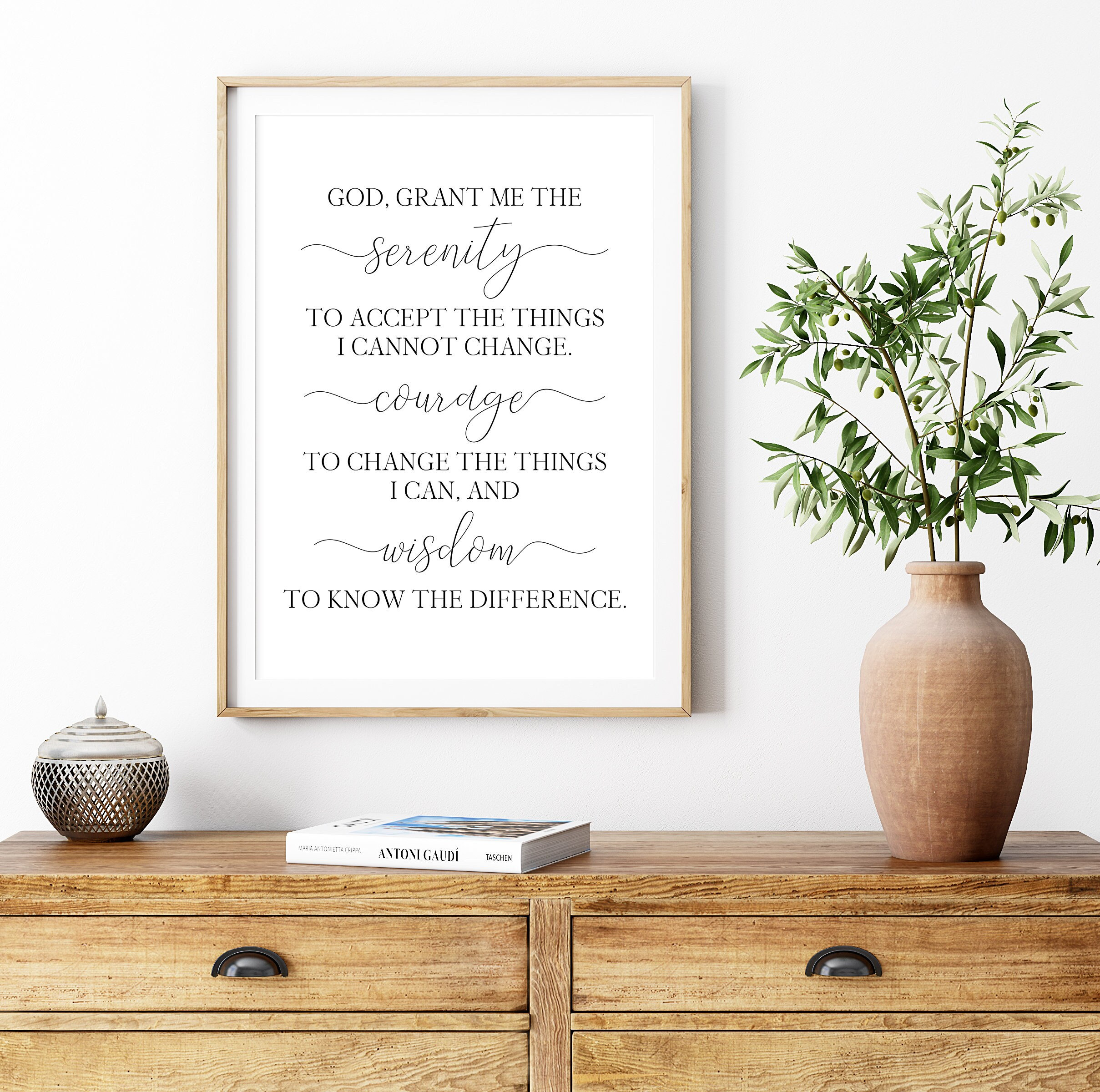 Serenity Prayer Printable, Digital Instant Download Printable Wall