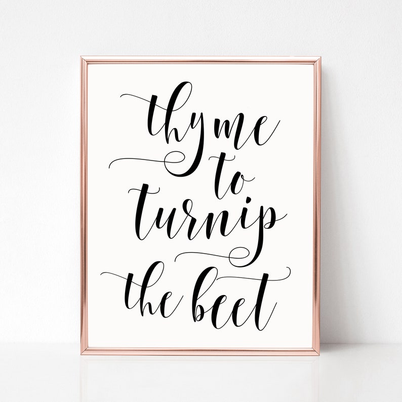 Thyme to Turnip the Beet Printable Minimalist Digital Instant Etsy