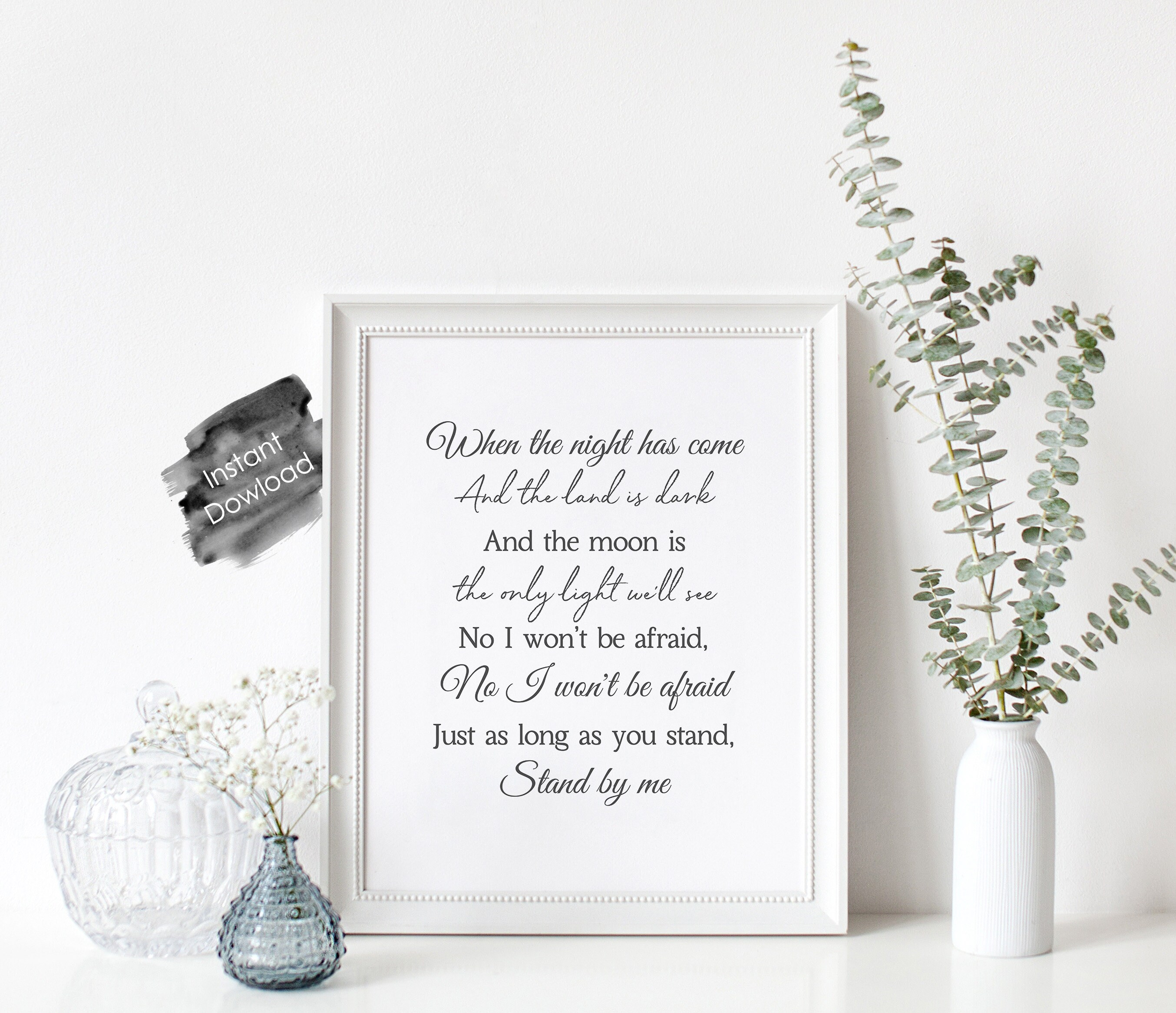 Ben E. King 'Stand By Me' Song Lyrics Printable | Etsy