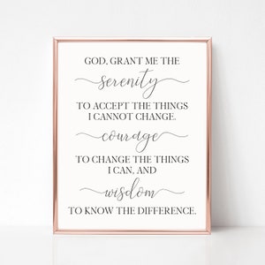 Serenity Prayer Printable, Digital Instant Download Printable Wall Art ...