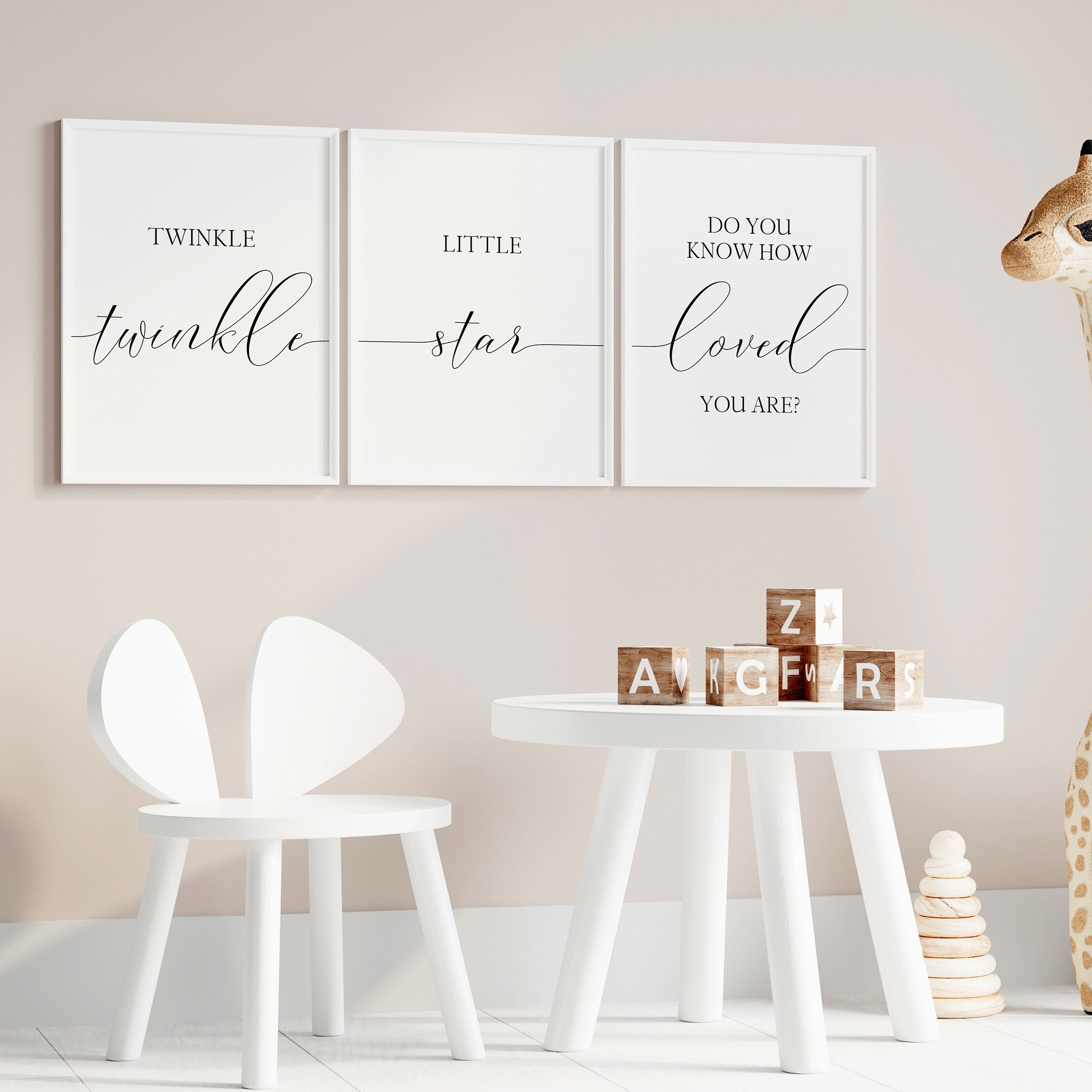 Twinkle Twinkle Little Star Printable, Set of 3 Prints, Digital Instant ...