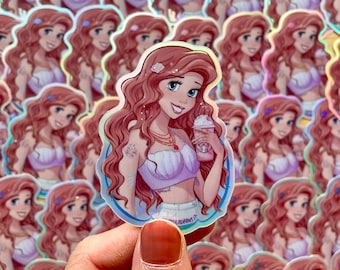 Mermaid Princess Holographic Waterproof Sticker