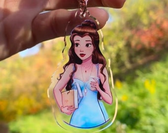 Beauty Princess Keychain |  Keychain | Small Gift | Kids Gift | Disney Art