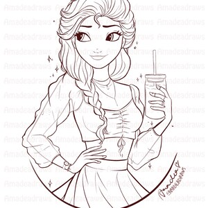 Modern Princesses Coloring Book/Digital/Instant Download image 4