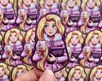 Long Hair Twisted Tale Modern Princess Holographic Sticker | Hydroflask Sticker | Laptop Sticker | Phone Sticker | Small Gift | Kids Gift