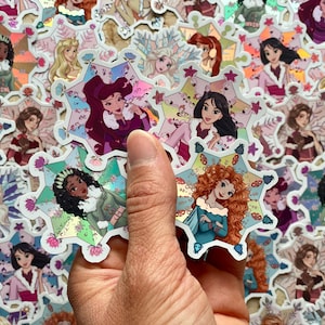 4 Winter Princess Sticker Bundle | Hydroflask Sticker | Laptop Sticker | Sticker | Small Gift | Gift | Holographic