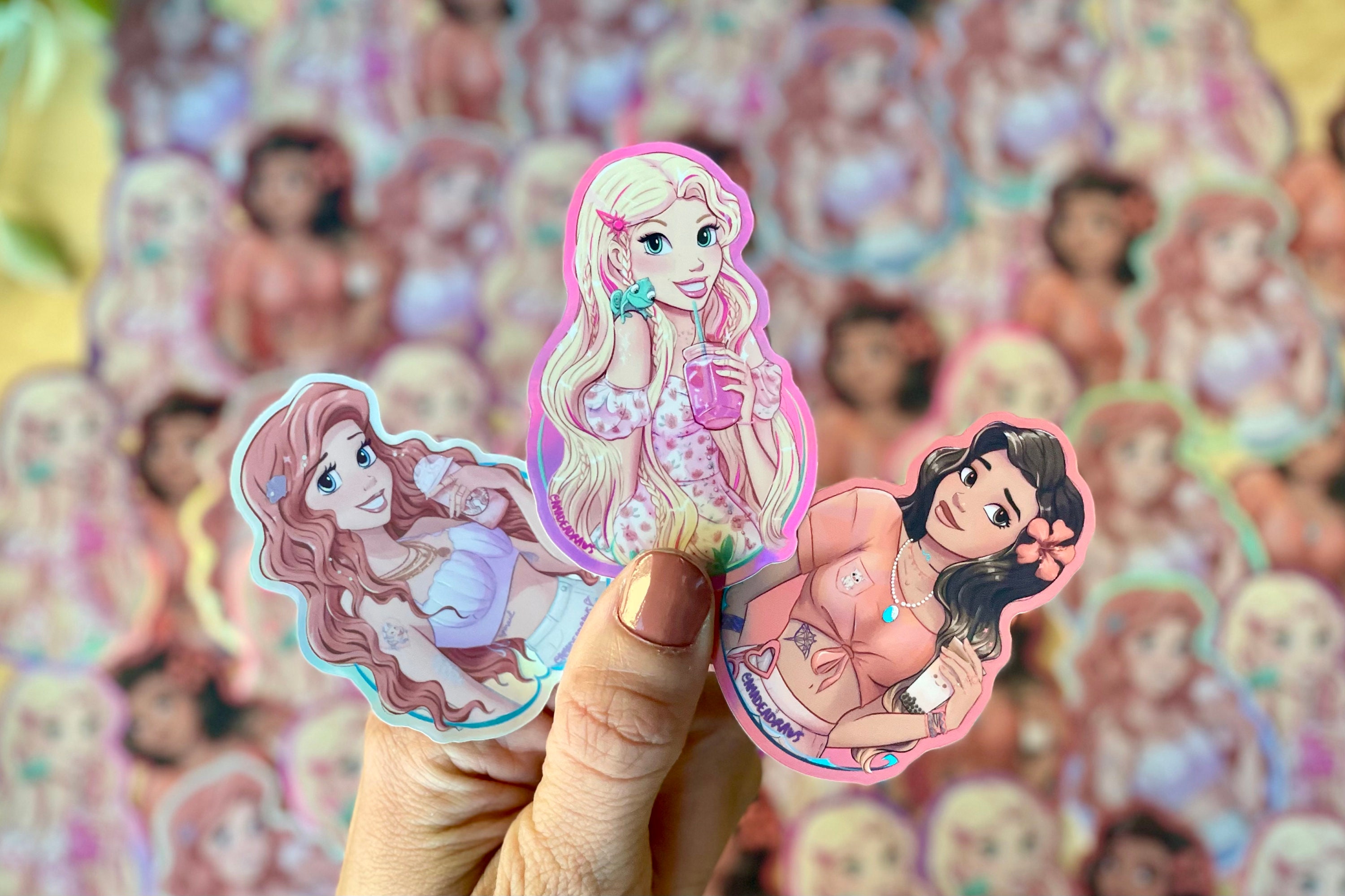 Princesscore Stickers Modern Princesses Sticker Bundle: Holographic Waterproof Stickers - Etsy