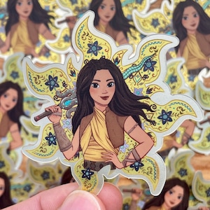 Warrior Summer Princess Sticker - Matte Holographic | Hydroflask Sticker | Laptop Sticker | Sticker | Small Gift | Gift