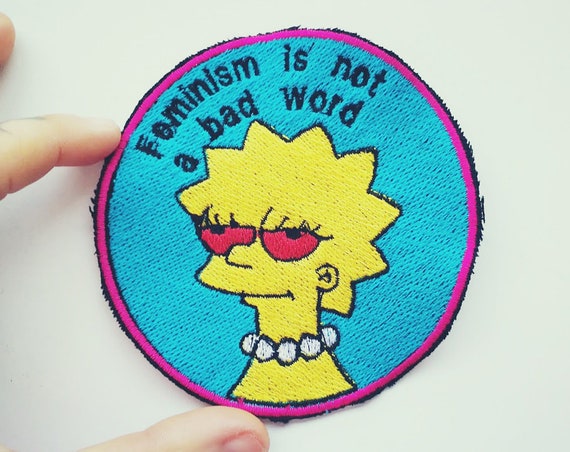 Lisa Simpson's embroidered patch "Feminist is not a bad word".