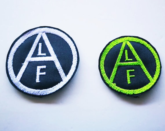 Embroidered patches in Hilo Animal Liberation Front Vegan 2 sizes color to choose
