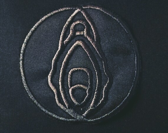 Black on Black Embroidery. Patches Embroidered on clitoral thread 9 cm