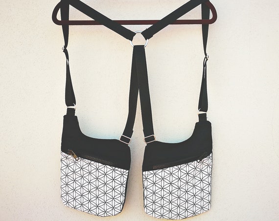 Holsterbags Holster 2 Pockets 4 regulators. Own clothing fabric. " Flower of Life "