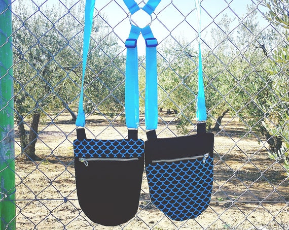 Holsterbags Pistol cartons 2 pockets 4 sliders Flake fabric.Celeste or Black tape