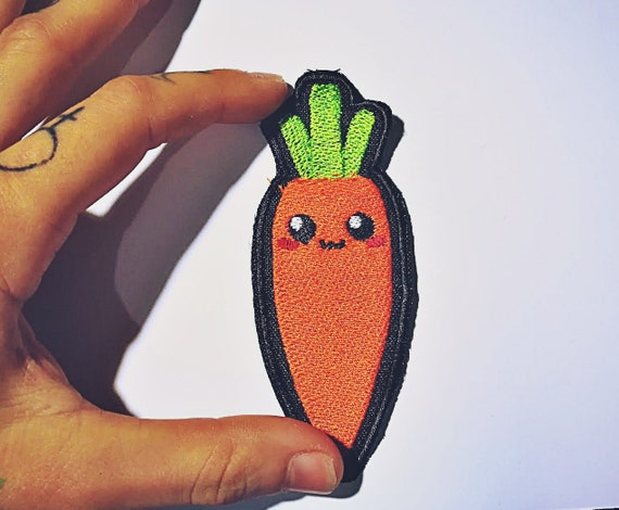 Patch embroidered in 10x4cm yarn approximately carrot