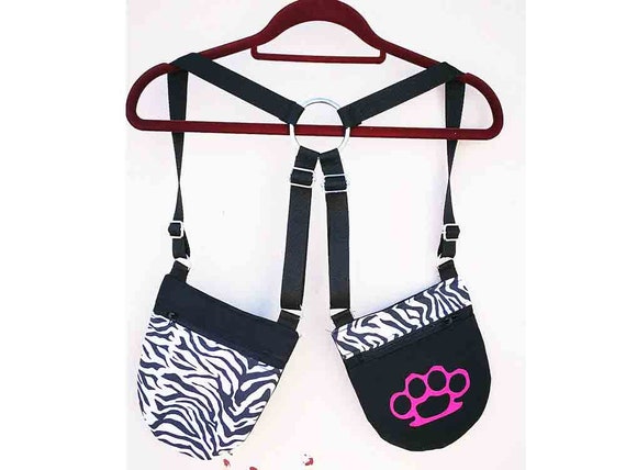 Holsterbags Pistol cartons 2 pockets 4 zebra fabric and screen printing regulators