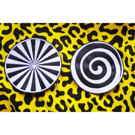 Embroidered patches in thread size 10 cm spiral Choose model 1 or 2