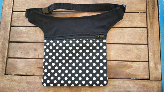 Bag flat crossbody bag saddle hip bag polka dots flemish 1 pocket