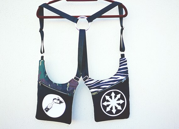 Holsterbags Holster Cartridge Strips 2 pockets 4 regulators military and zebra fabric with images applied in textile vinyl