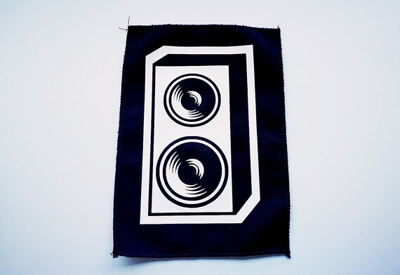 Vinyl Ecological Textile patch. remeshed edges (overlock). Speaker