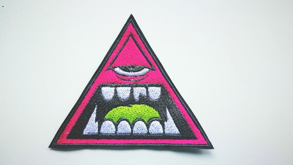 Embroidered patch 9 cm triangle acid