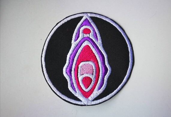 Embroidered patches on Clitoris thread drawing