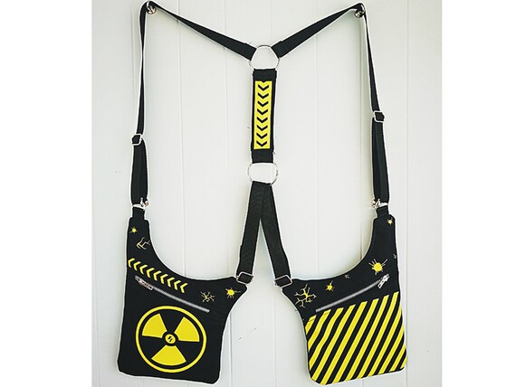 Radiation Hazard Carboxes. 100% handmade print. HolsterBags 2 Pockets